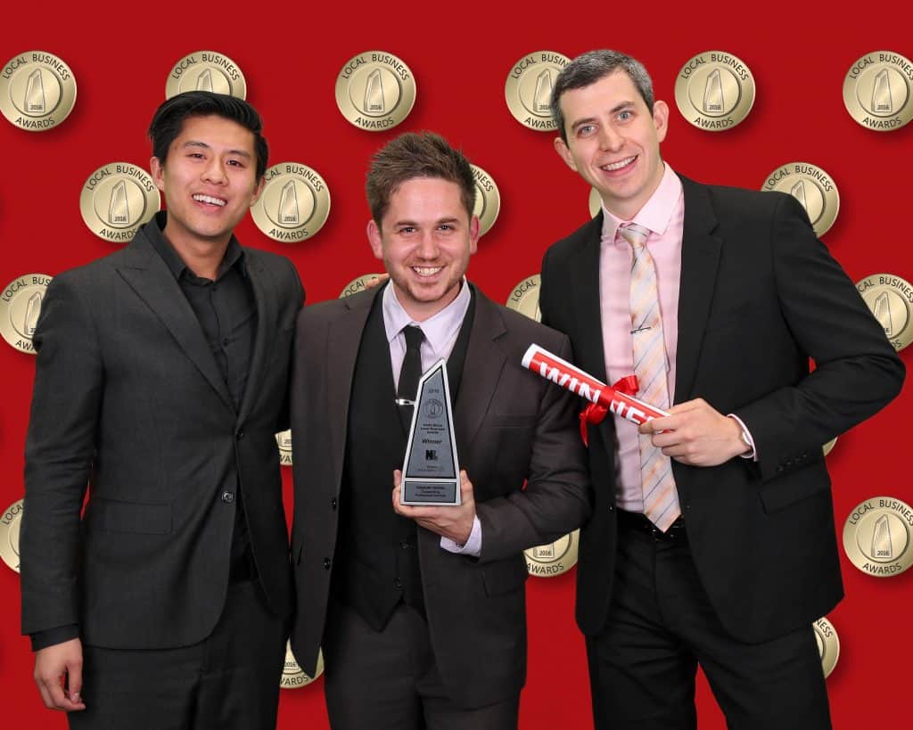 Ian, Matt and Laps at the backstage award shoot